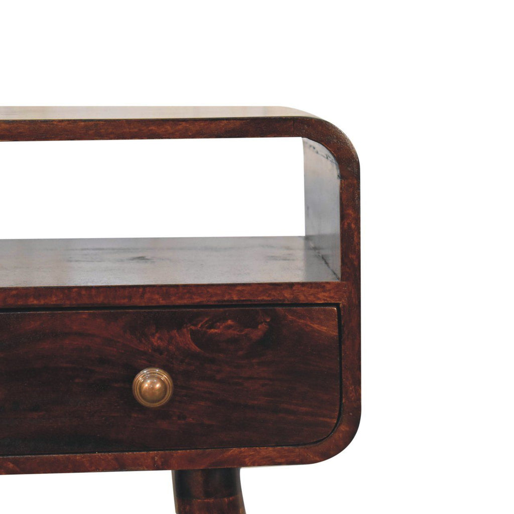 Curved Mango Wood Console Table