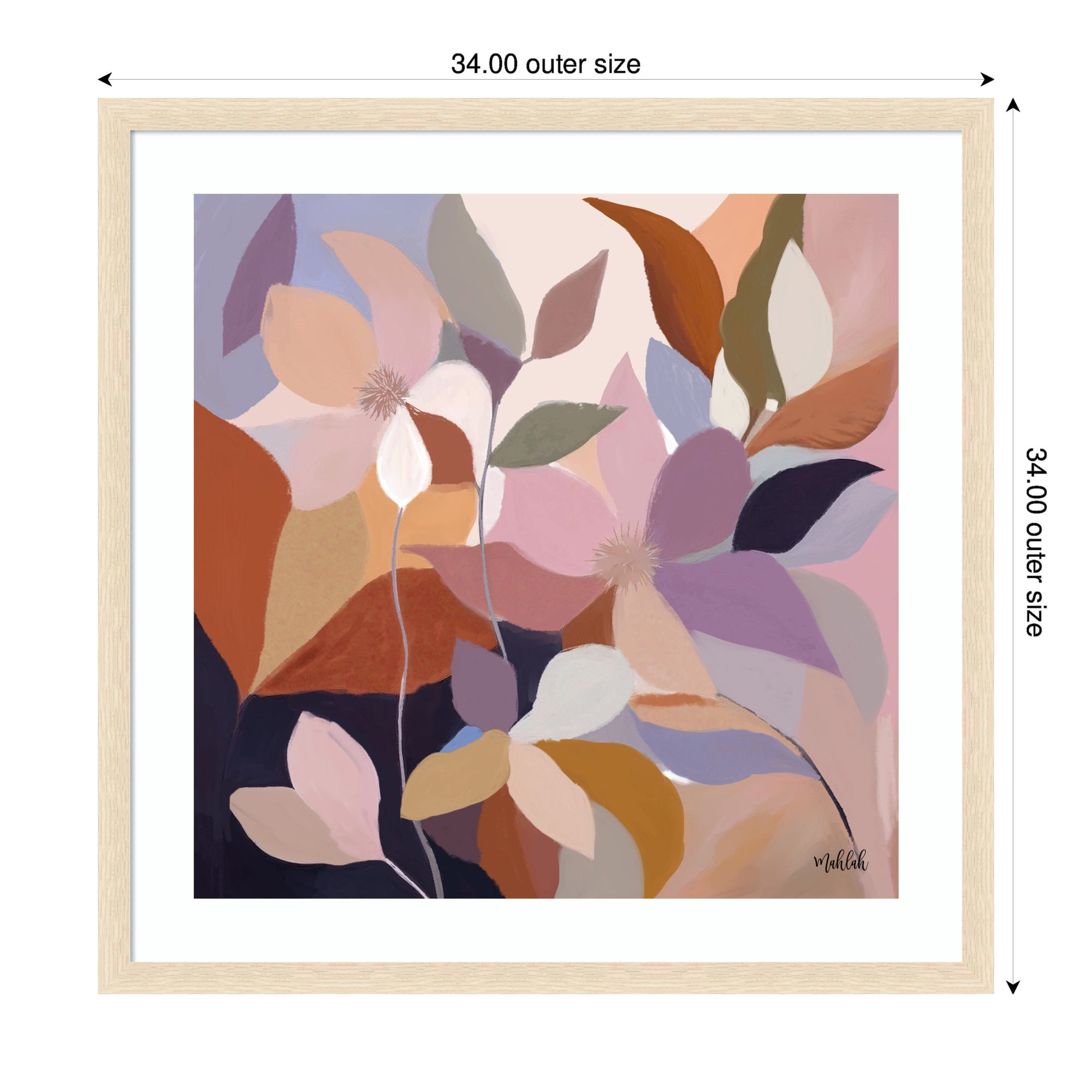 Framed Art Azure leaves by Inkheart Designs