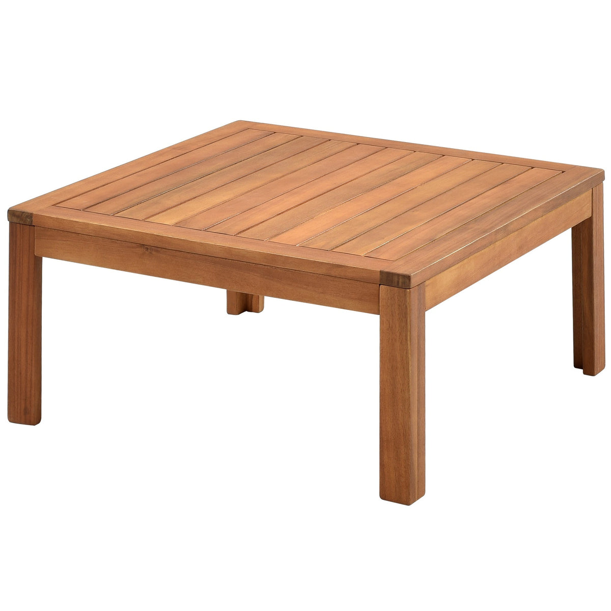 Wood Structure Outdoor Sofa Set with Gray Cushions