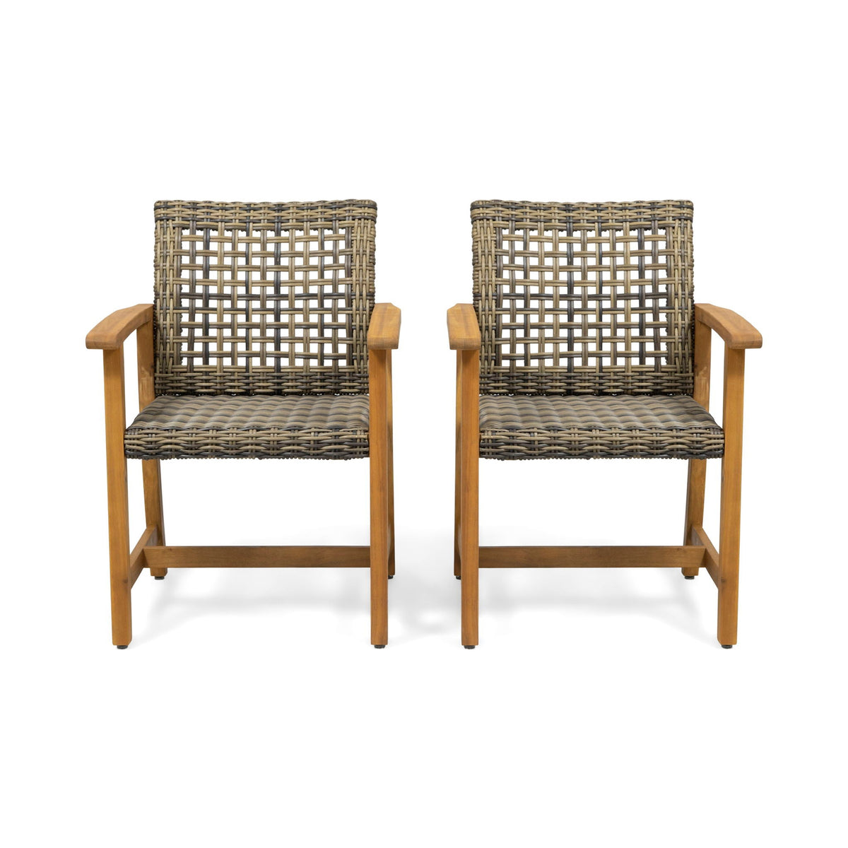 Outdoor Dining Chair Acacia Wood Frame (Set of 2)