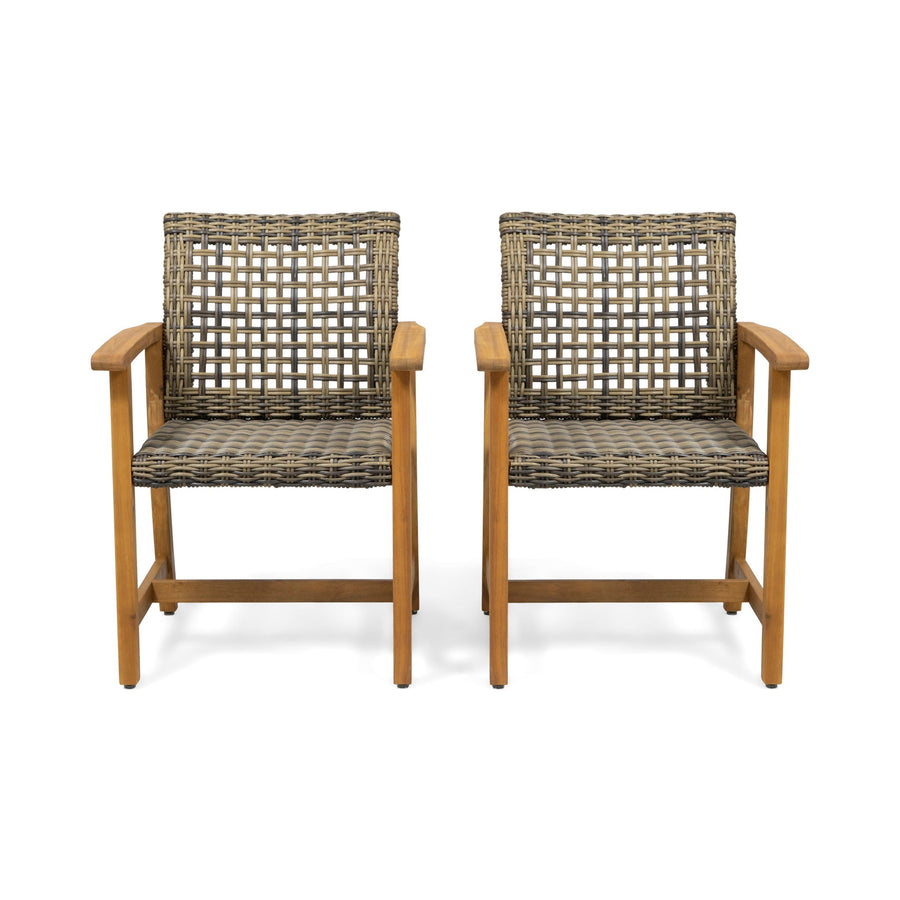 Outdoor Dining Chair Acacia Wood Frame (Set of 2)