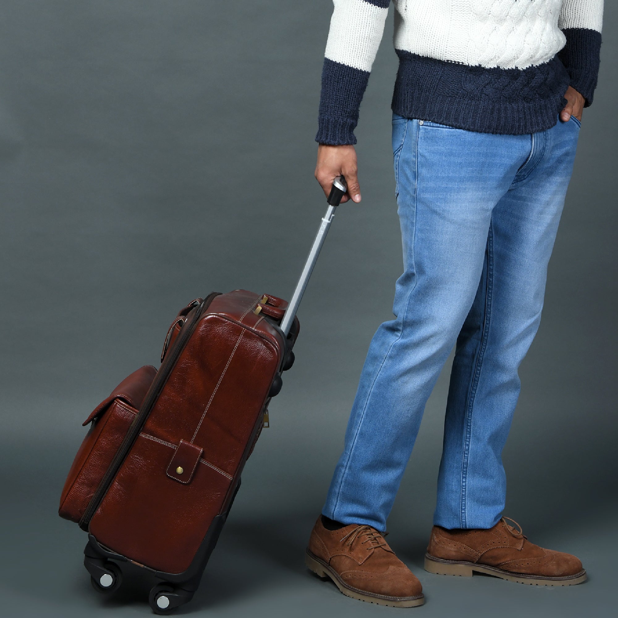 Buffalo Leather Carry-On Trolley