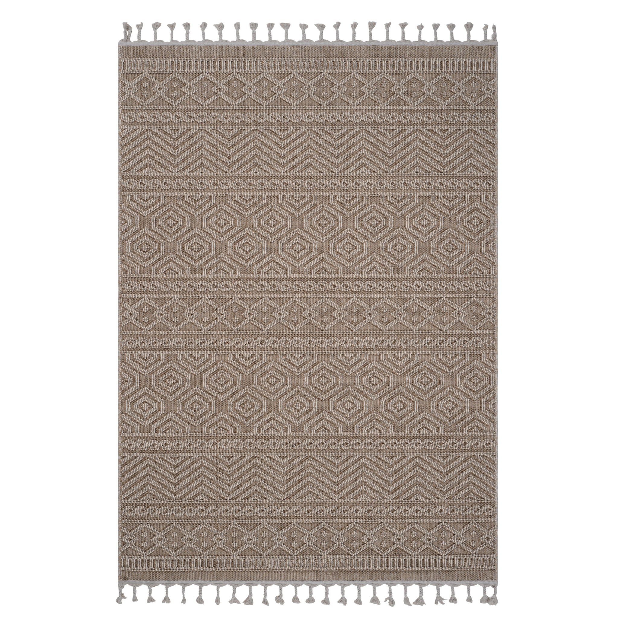 Guros 6' x 9' Geometric Indoor/Outdoor Area Rug - Mocha