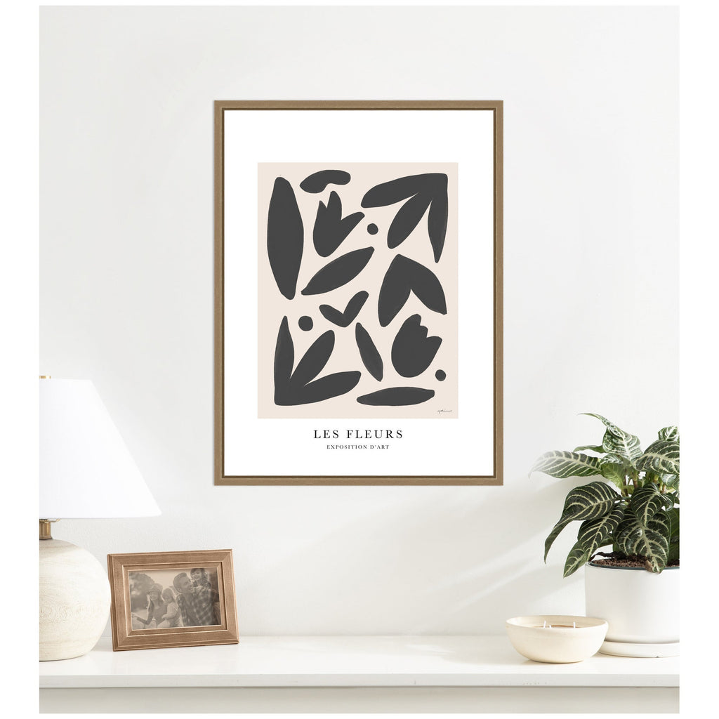 Exposition d Art Les Fleurs by Gabrielly Guedes Framed Canvas Wall Art Print