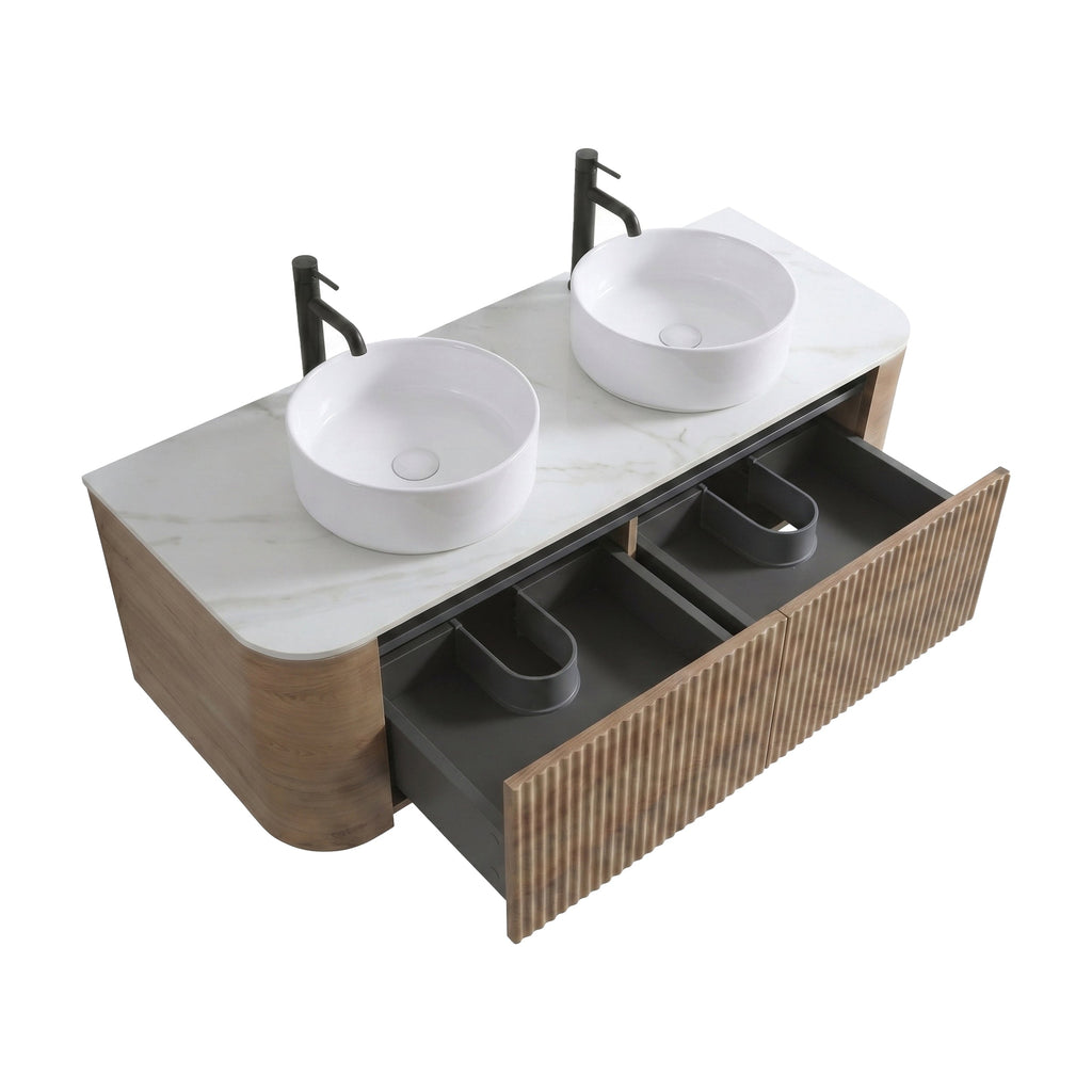 Erba 60-Inch Bathroom Vanity — Honey