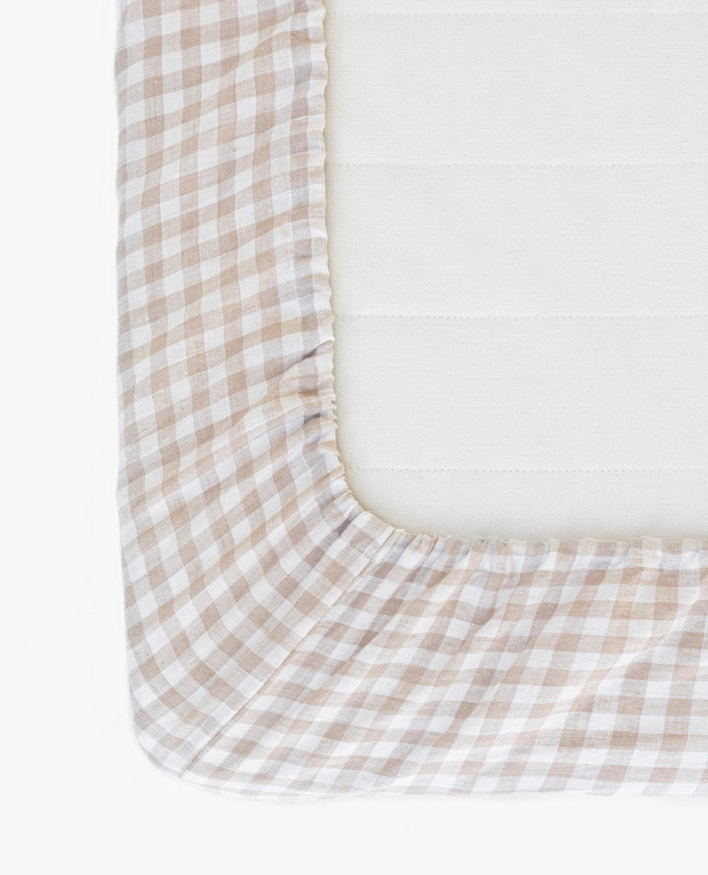 Beige Gingham Crib Sheet