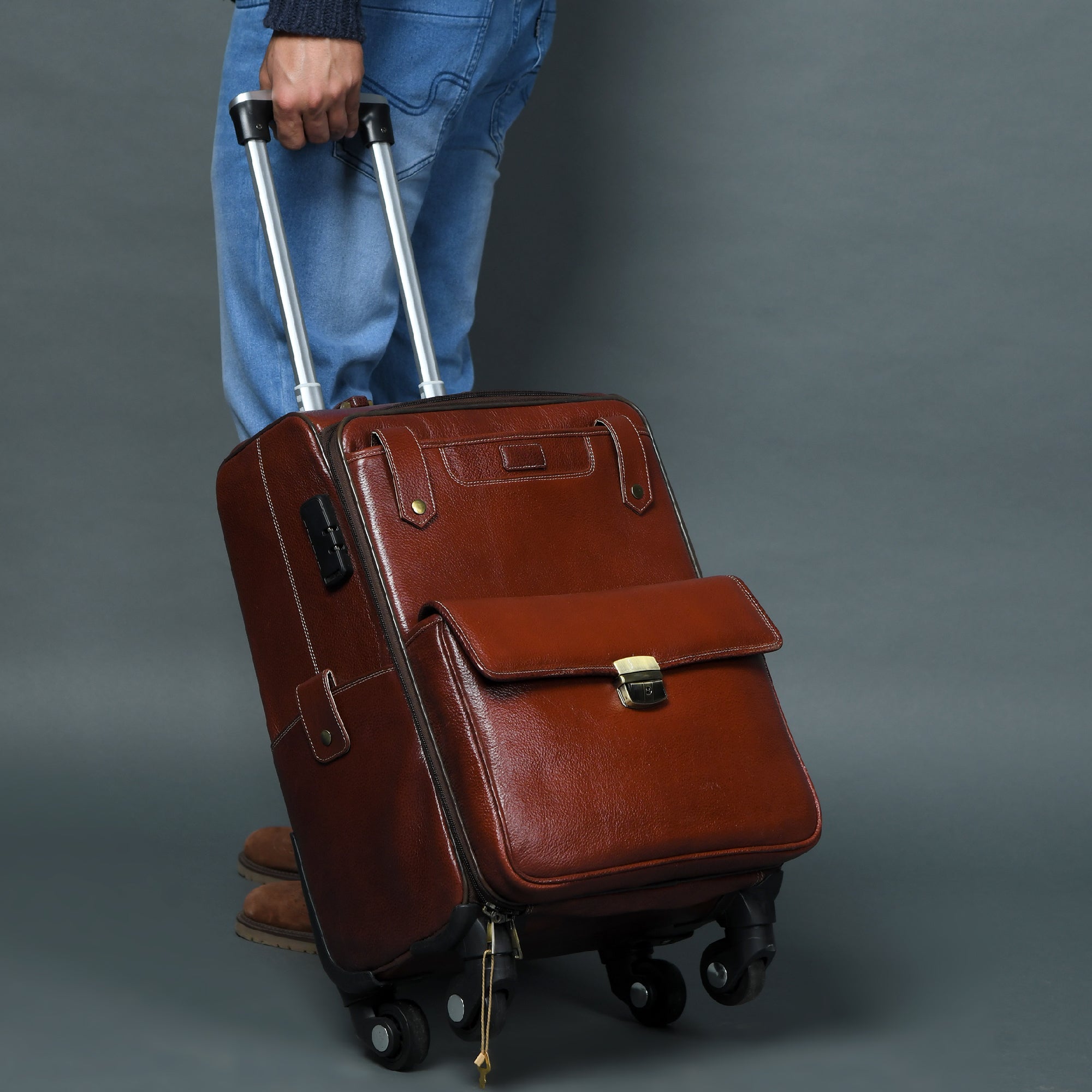 Buffalo Leather Carry-On Trolley
