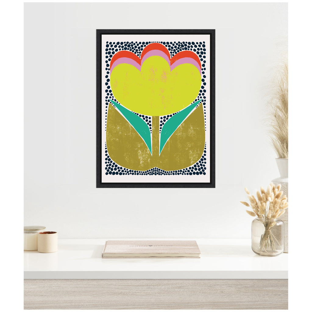 Triple Bloom by Hannah Beisang Framed Canvas Wall Art Print