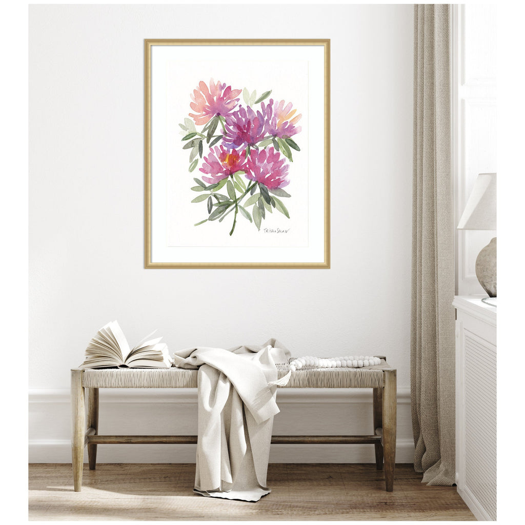 Framed Art Abstract Watercolor Pink Floral by Patricia Shaw