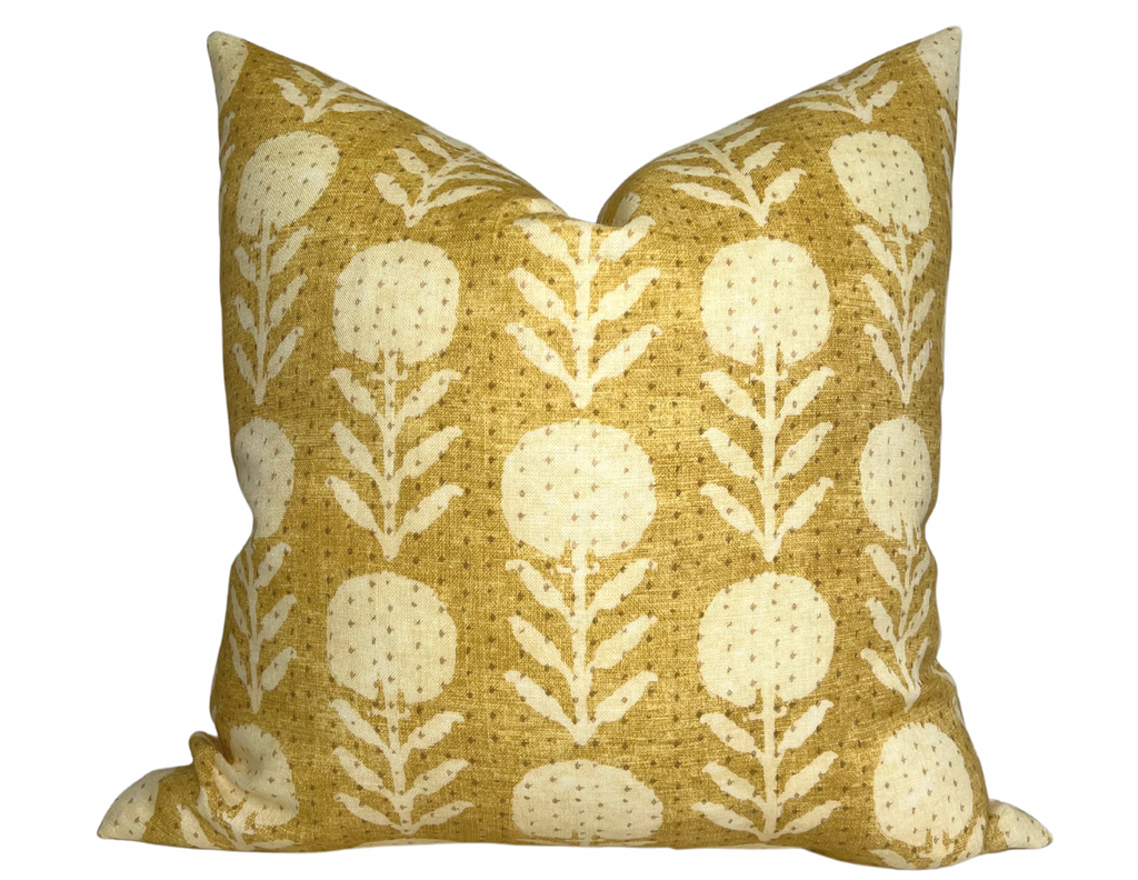 Zinnia Pillow Cover in Goldenrod, McLaurin + Piercy Textiles