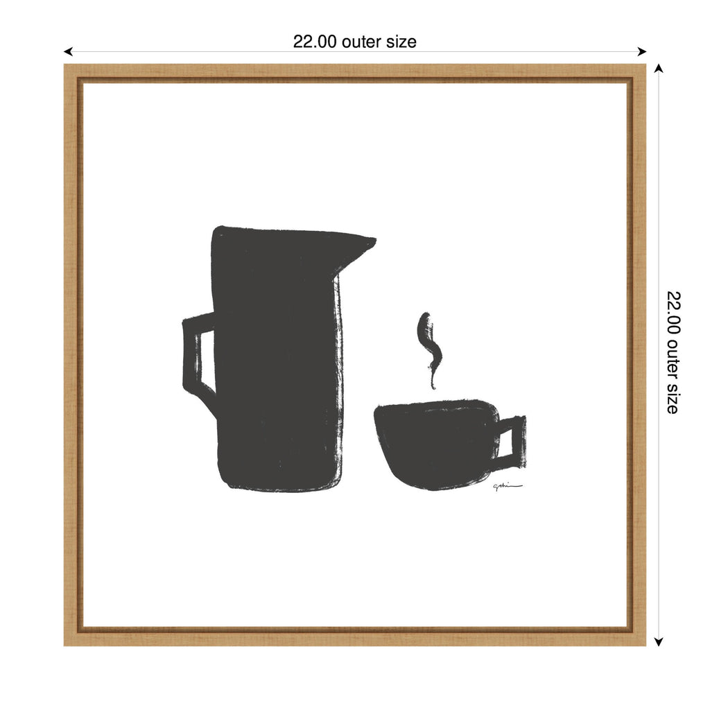 Coffee by Gabrielly Guedes Framed Canvas Wall Art Print