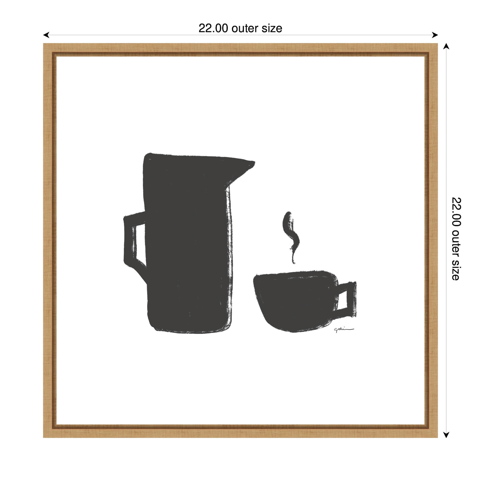 Coffee by Gabrielly Guedes Framed Canvas Wall Art Print