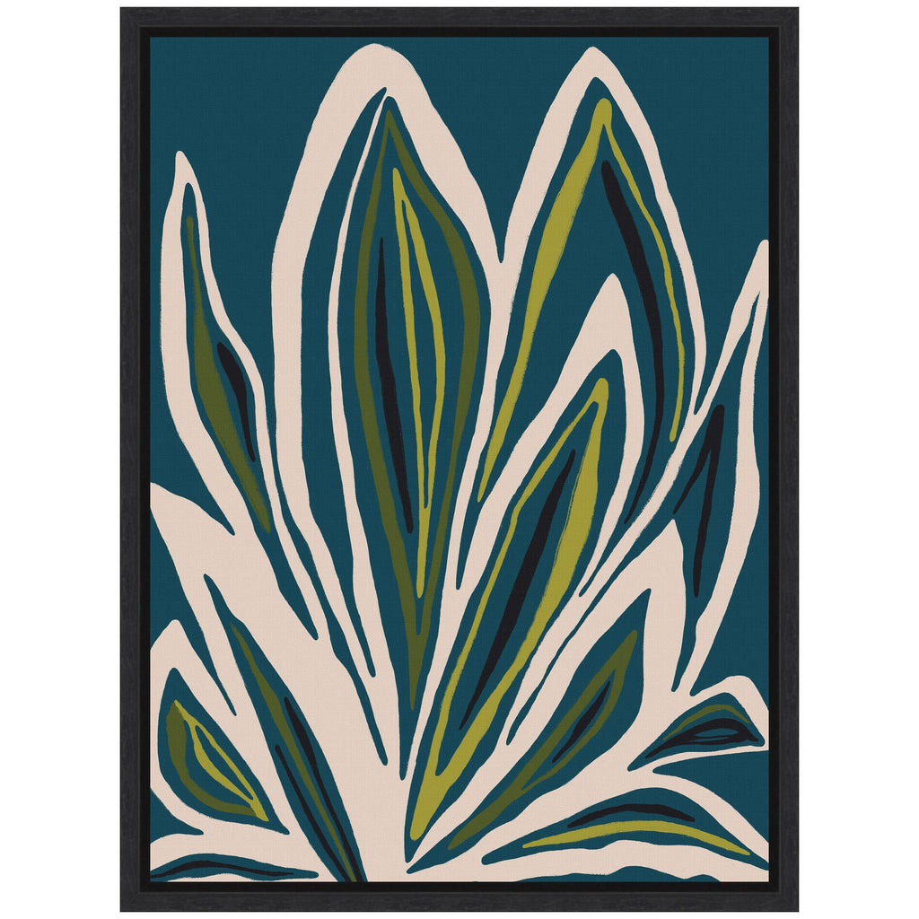 Sylvie Blue Flora 1 Framed Canvas by Alicia Bock