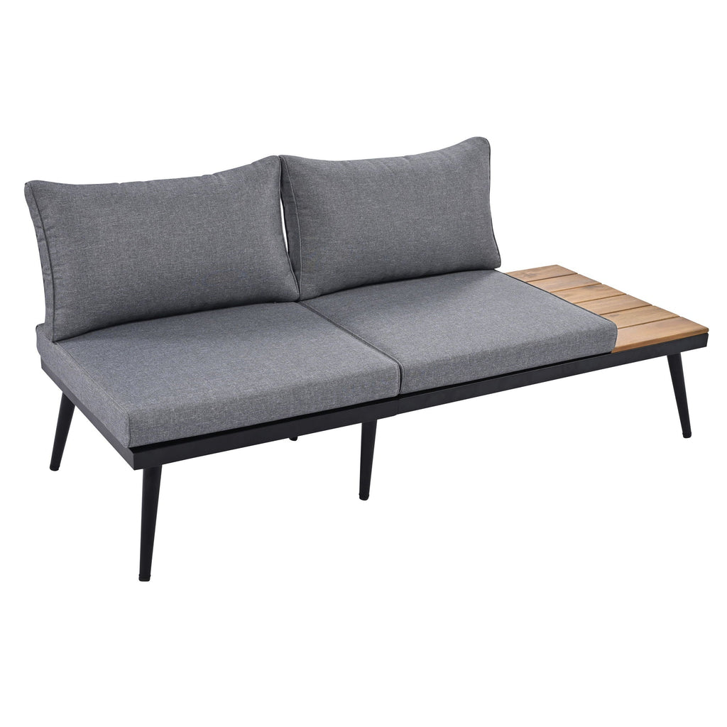 Modern Outdoor Sectional Sofa Set With Nesting Coffee Tables
