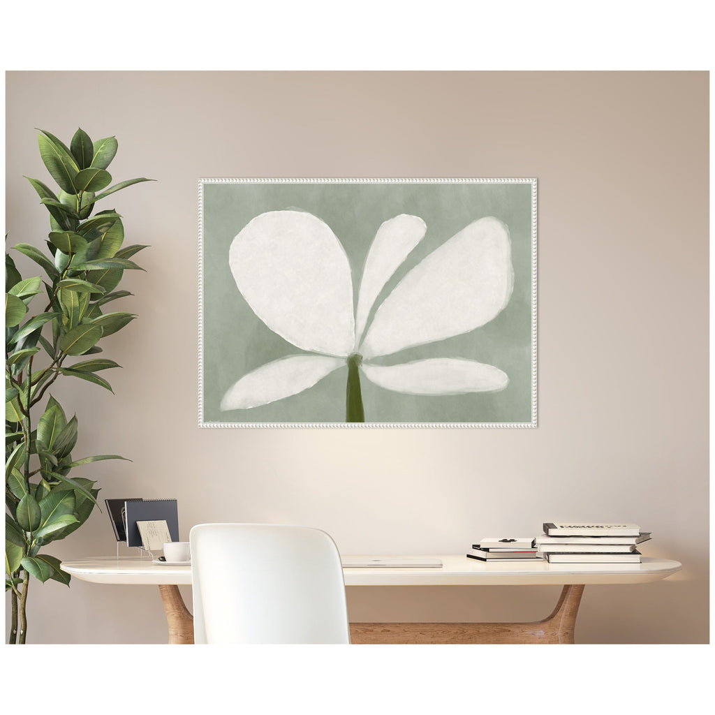 White Floral No. 2 by Gabrielly Guedes Framed Canvas Wall Art Print