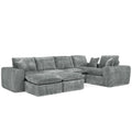 Cloud-Comfort Modular Sectional Sofa with Moveable Ottoman