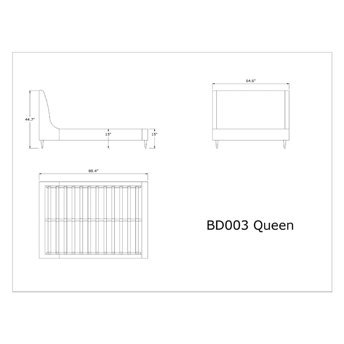 Upholstered Bed With Curved Headboard