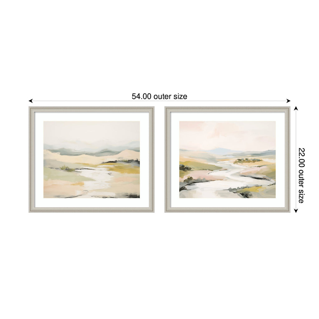 Tranquil Landscape No. 1 & No. 2 2 Piece Framed Wall Art Print Set by Amy Lighthall