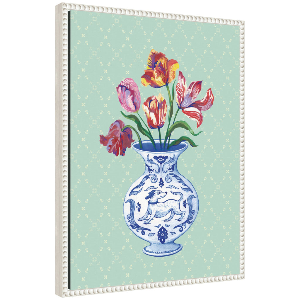 Tulip Vase by Lucia Gianello Framed Canvas Wall Art Print