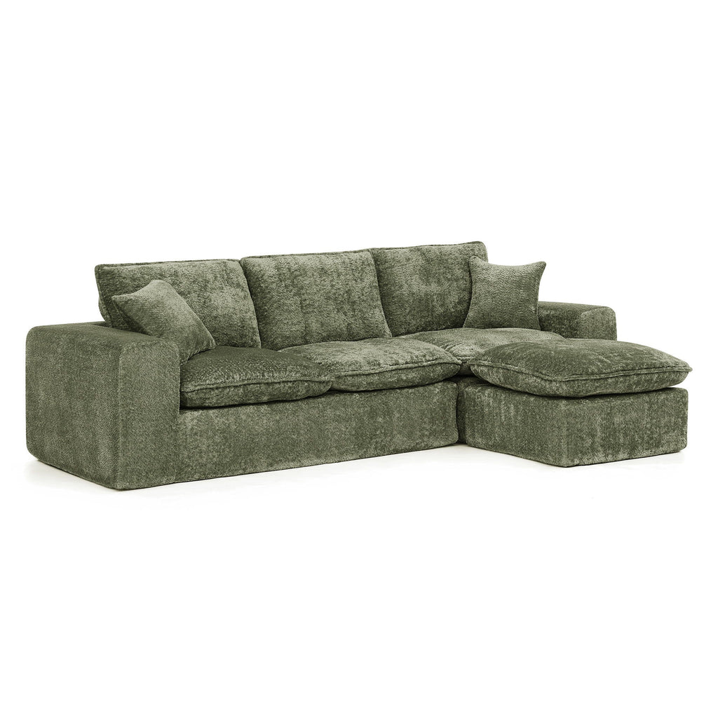 Cloud-Comfort Modular Sectional Sofa with Moveable Ottoman