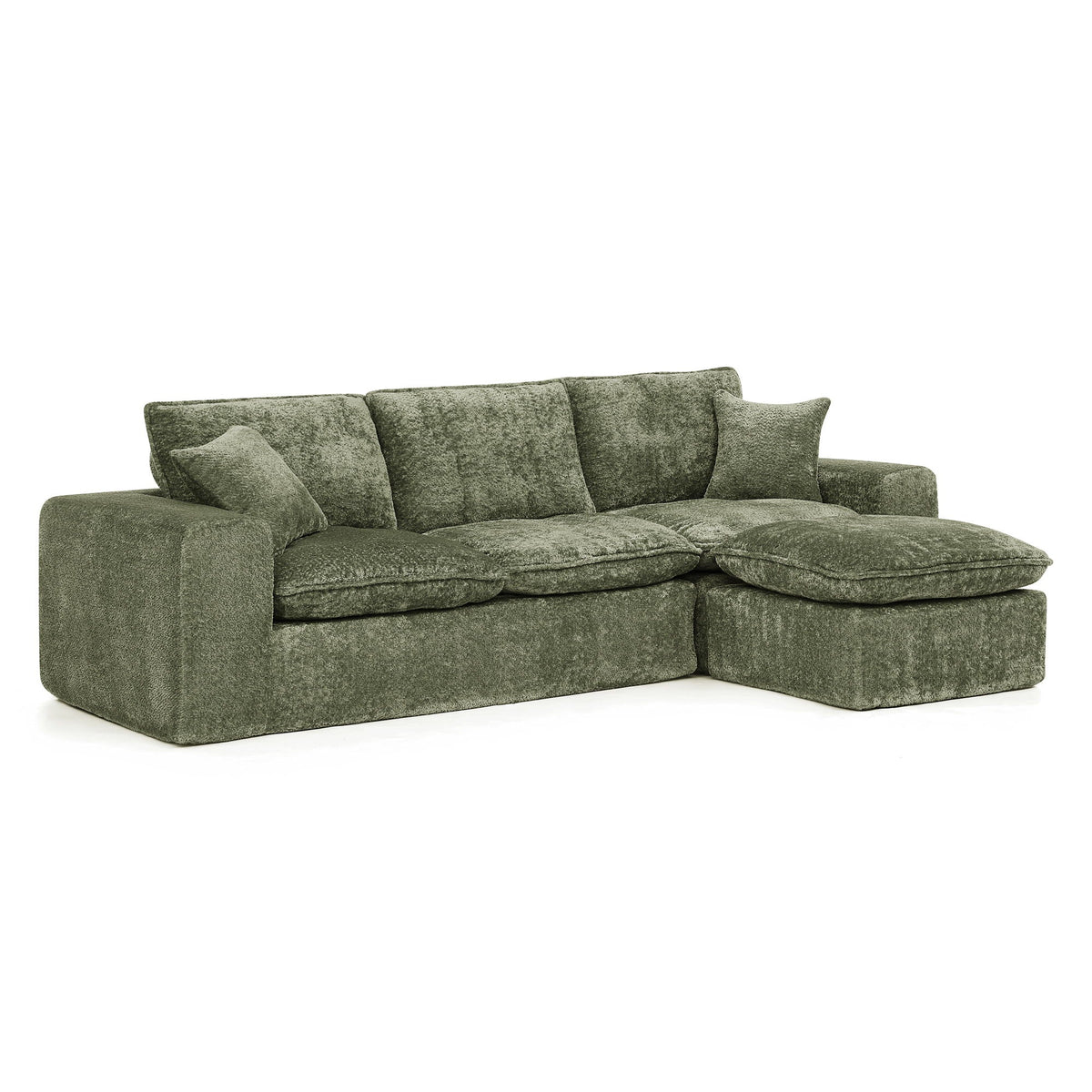 Cloud-Comfort Modular Sectional Sofa with Moveable Ottoman
