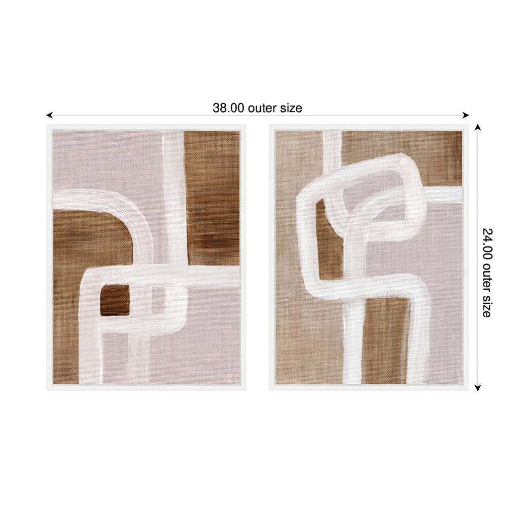Sylvie Rhythmic Lines I and II Framed Canvas Art Set by Nikita Jariwala