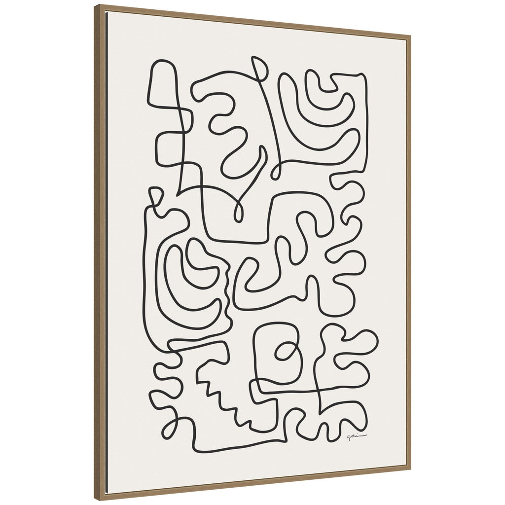 Connected Lines by Gabrielly Guedes Framed Canvas Wall Art Print