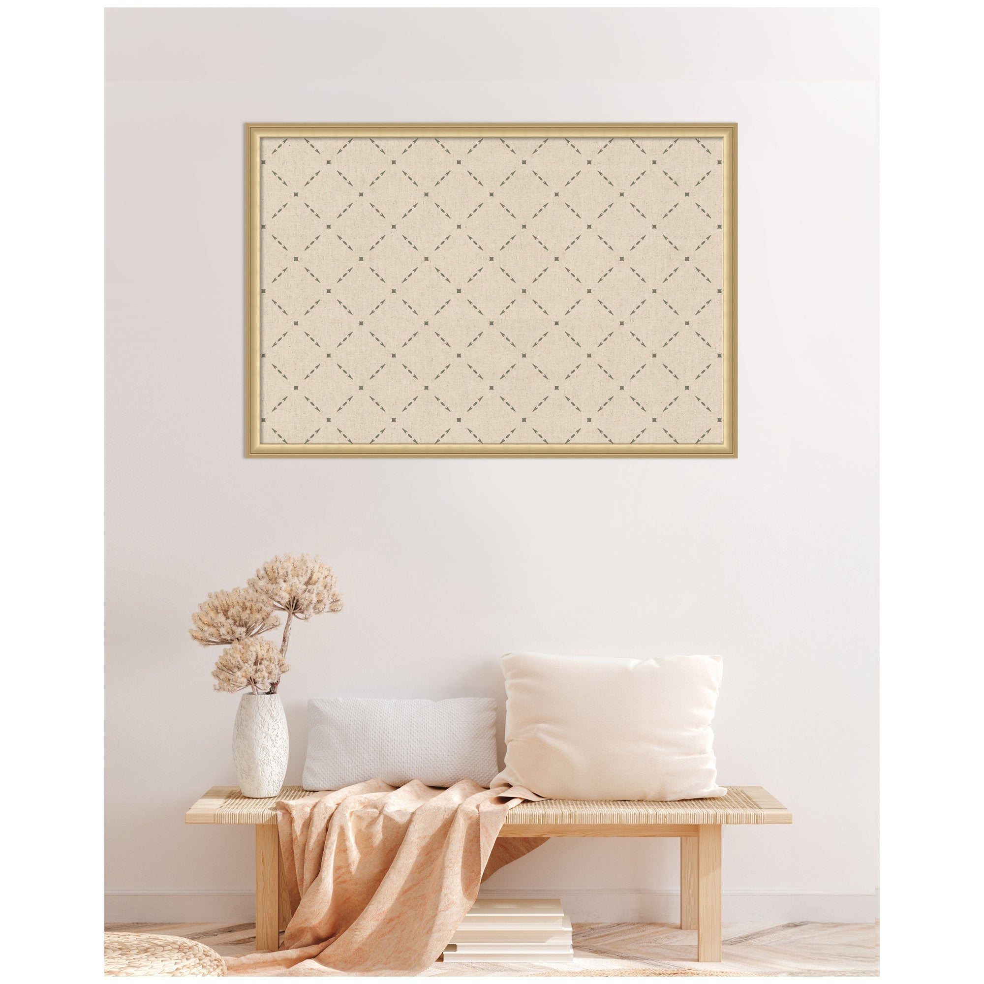 Pinboard Green Lattice Print