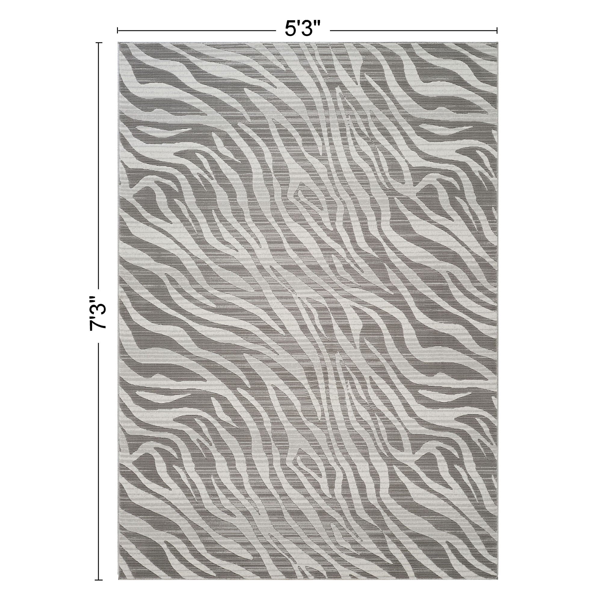 Geometrix 5'3" x 7'3" 3D Geometric Area Rug - Ivory/Gray
