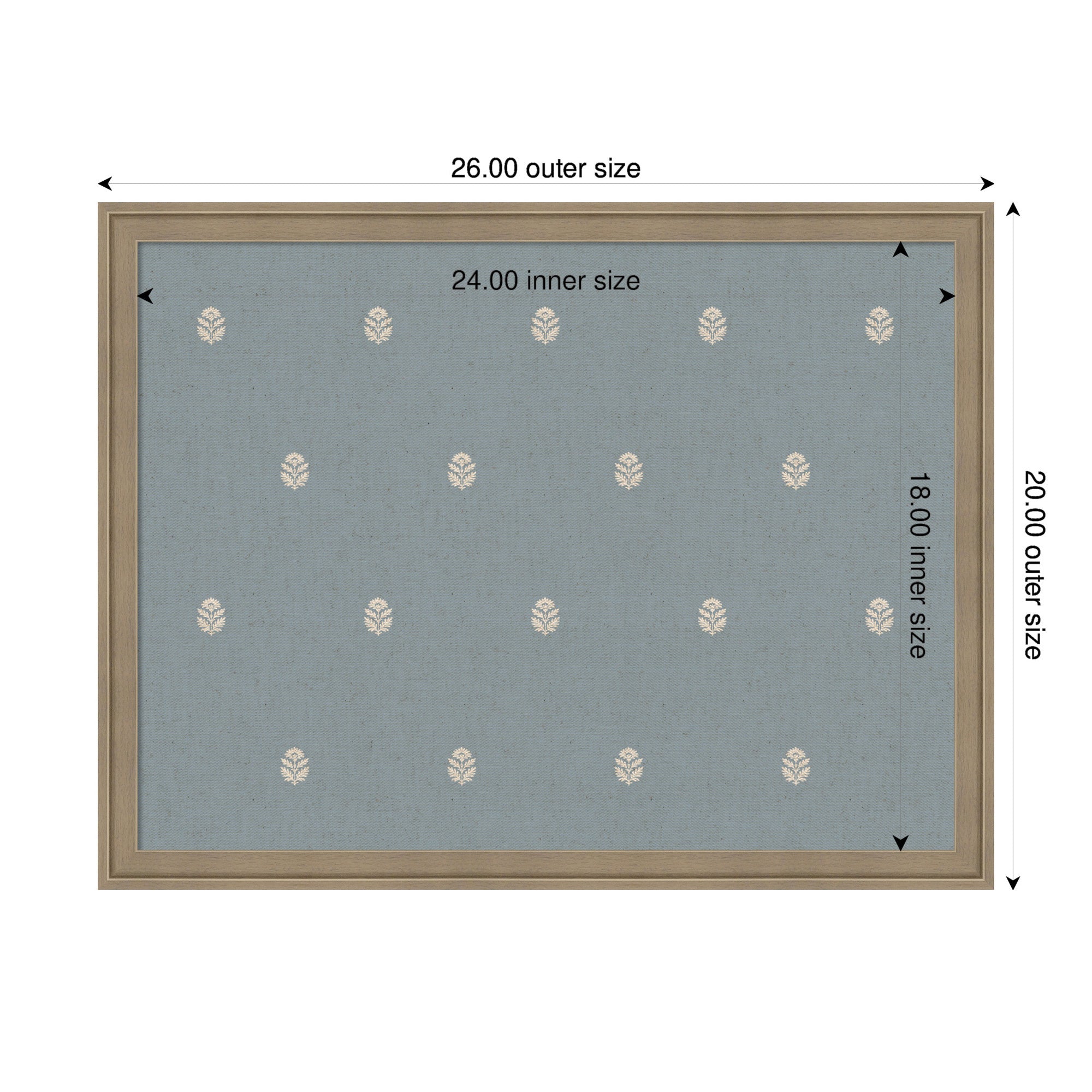 Pinboard Blue Botanical Block Print