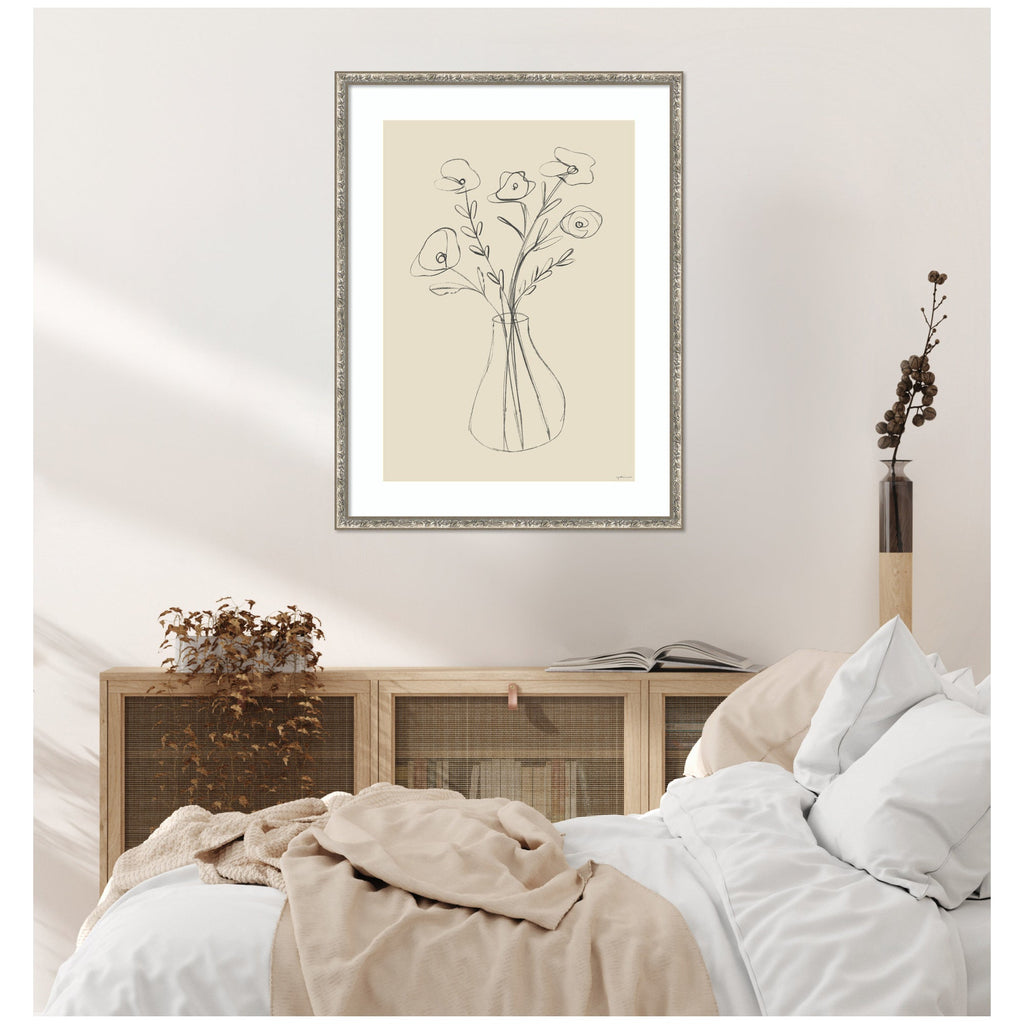Floral Vase by Gabrielly Guedes Framed Wall Art Print