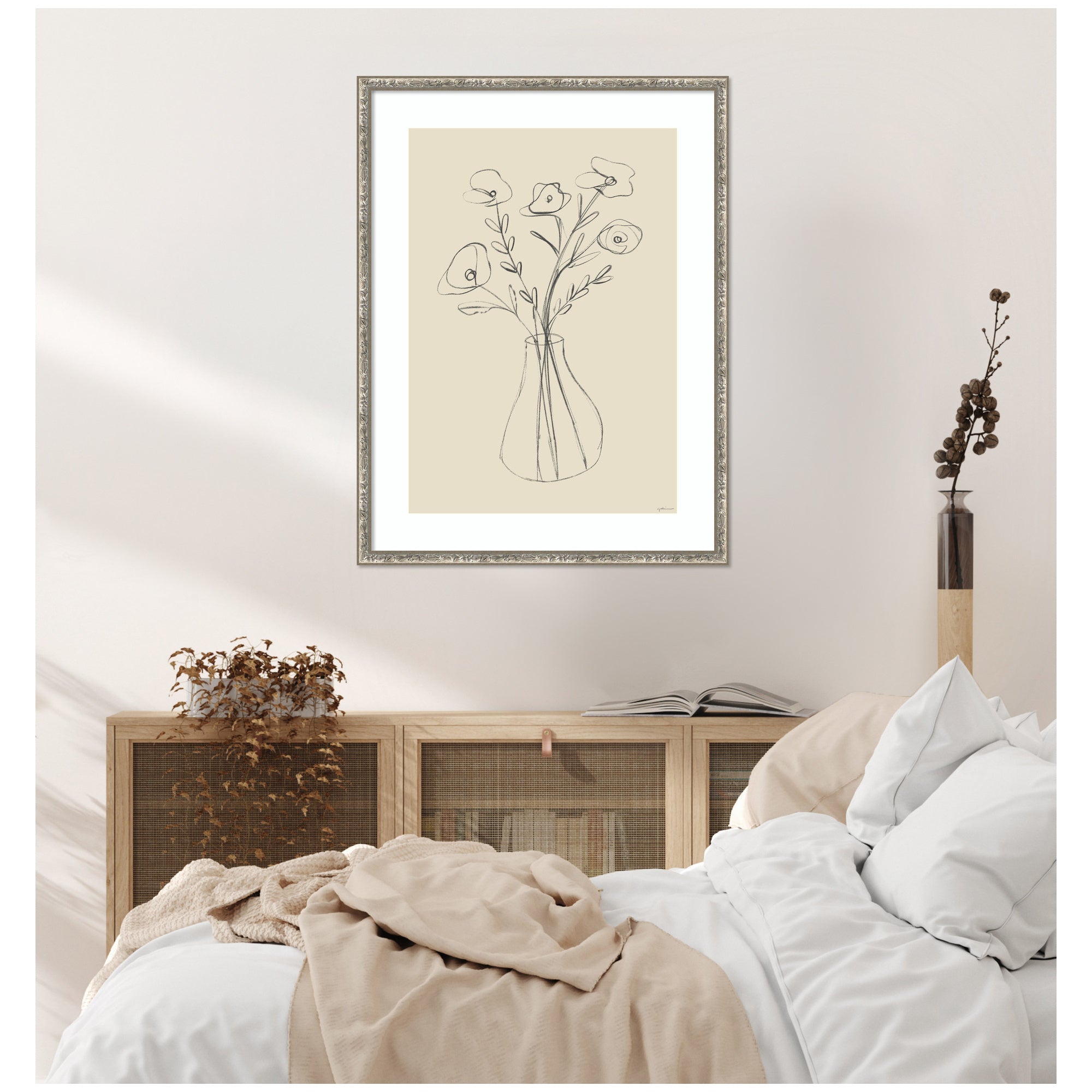 Floral Vase by Gabrielly Guedes Framed Wall Art Print