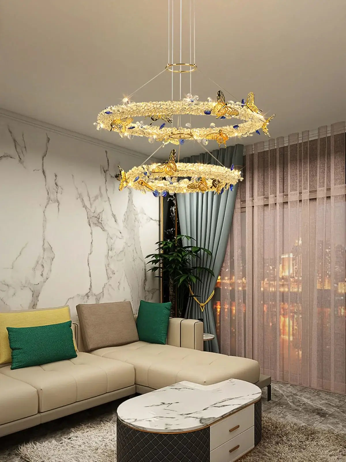 Azu Crystal Butterfly Chandelier
