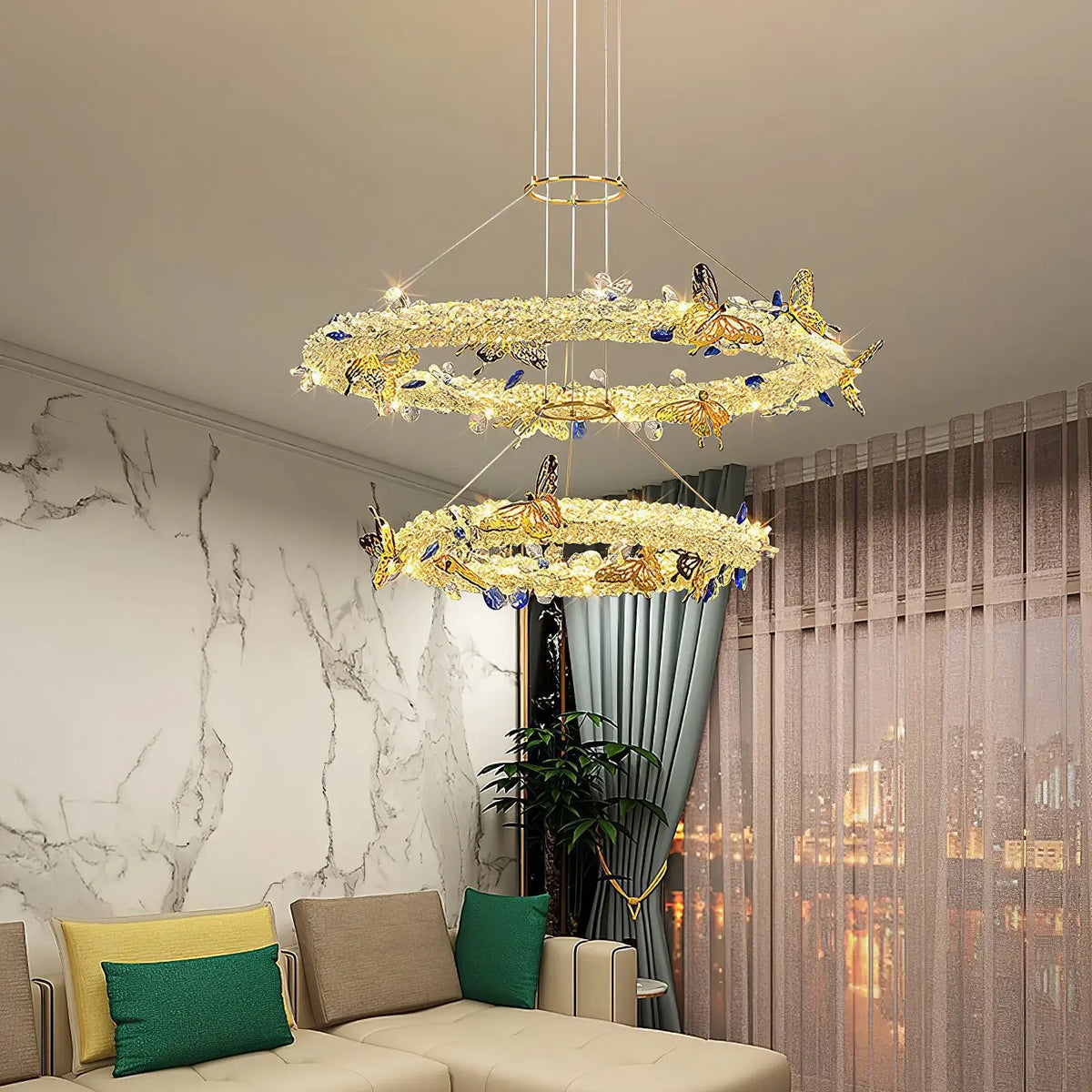 Azu Crystal Butterfly Chandelier