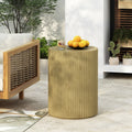 Cylindrical Outdoor Side Table Antique Brown MGO