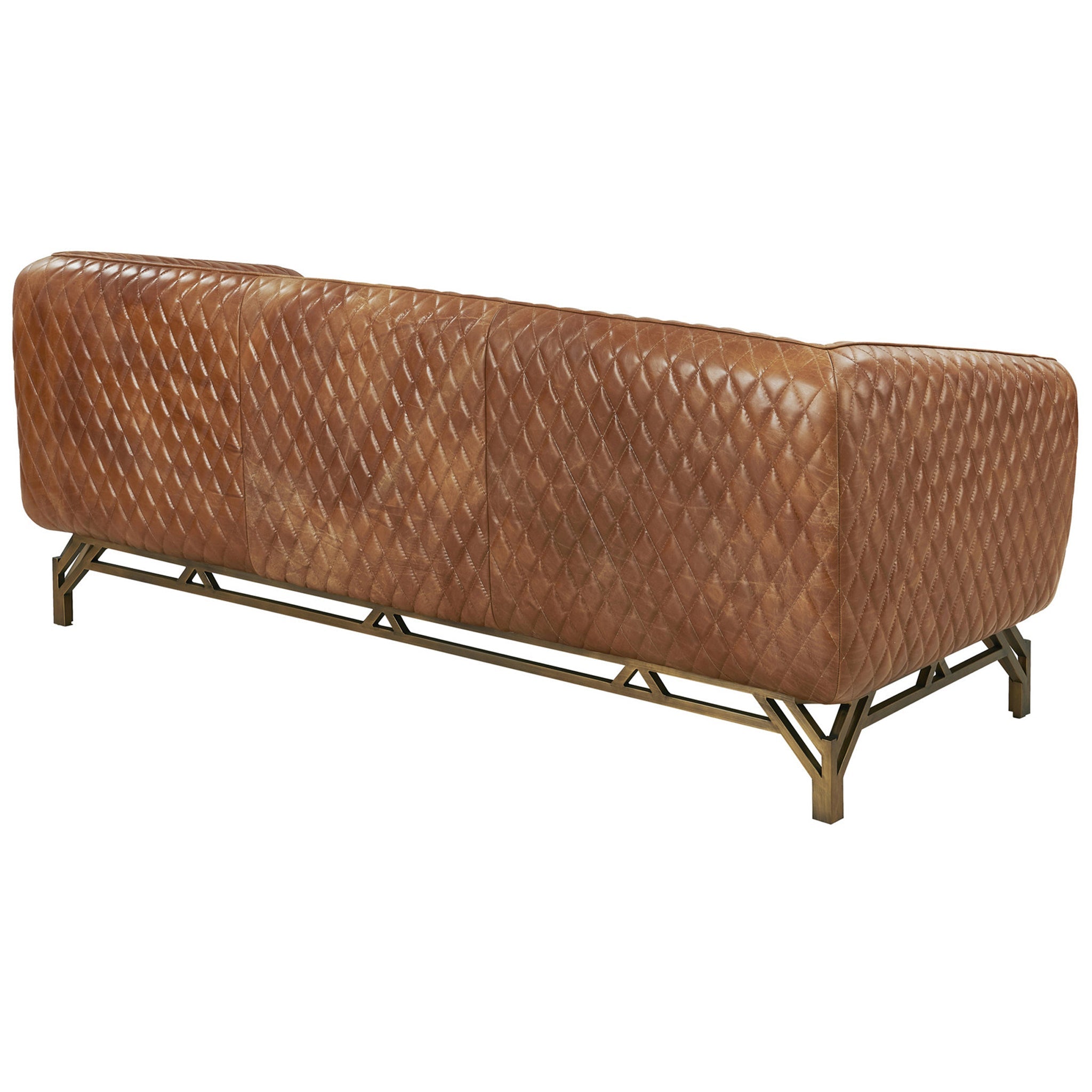 Vincent Industrial Modern Sofa - Light Brown Leather