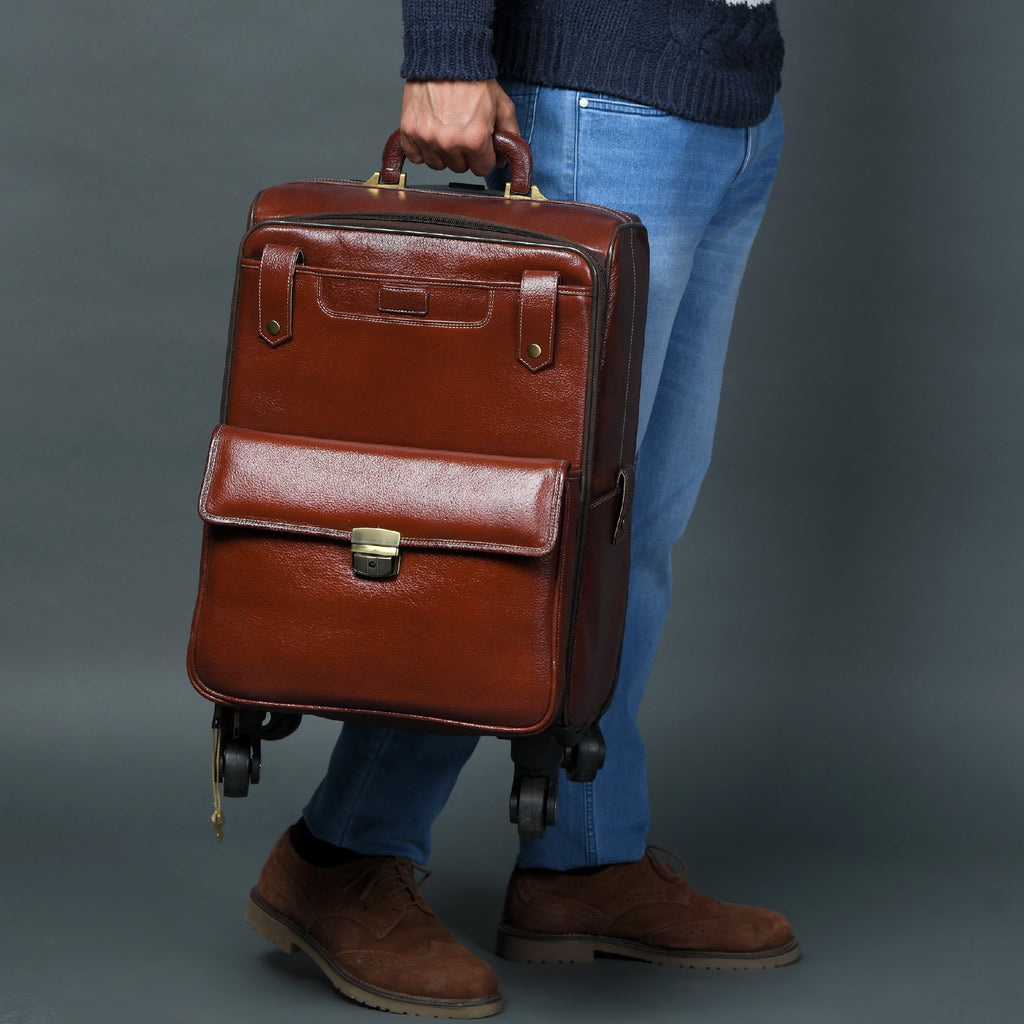Buffalo Leather Carry-On Trolley