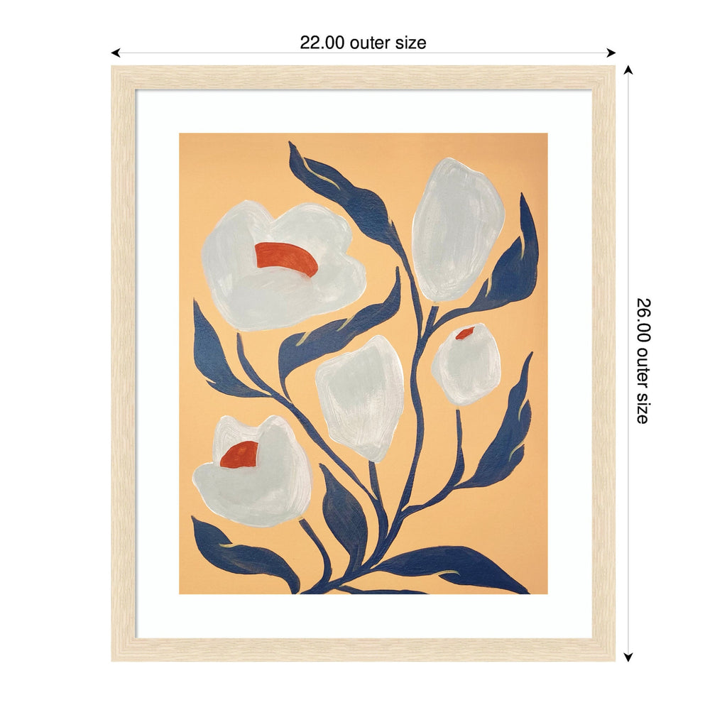 Framed Art Gray Flower by Emma Daisy