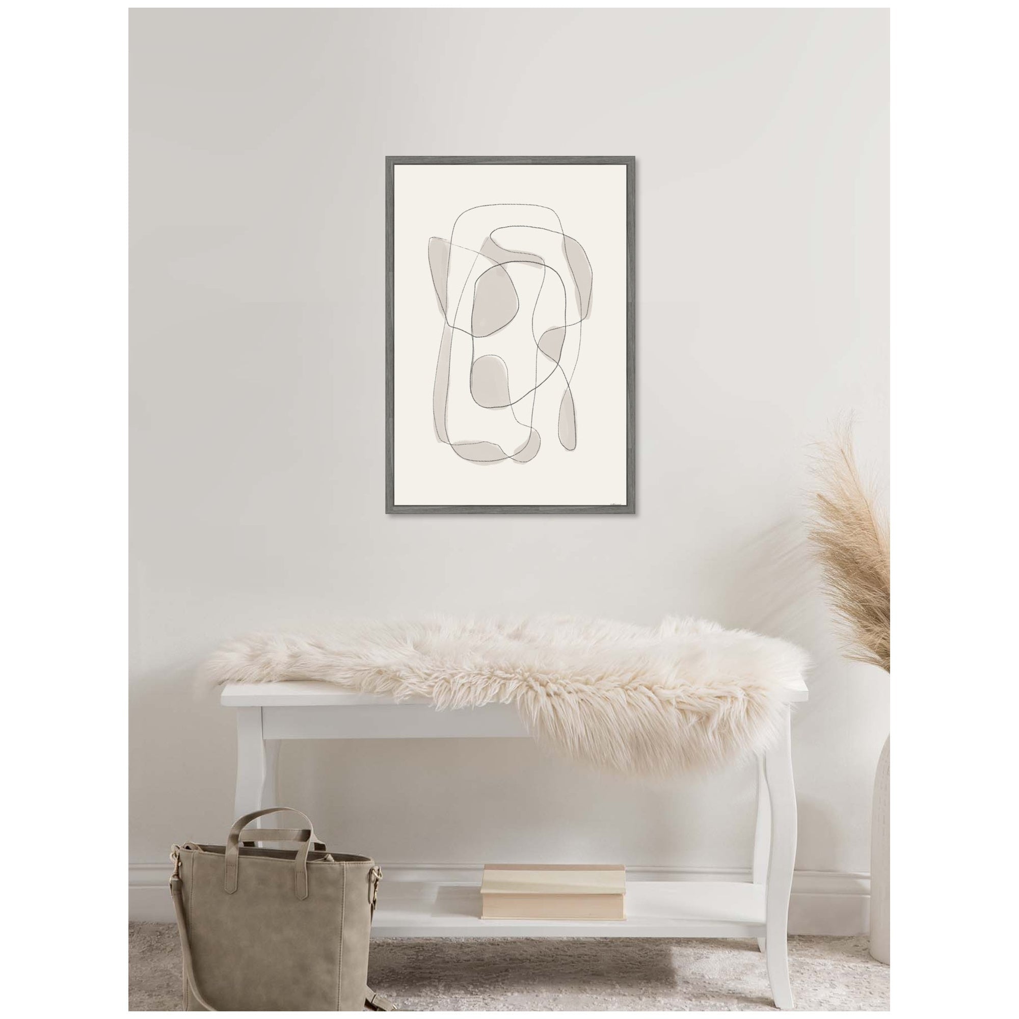 Minimalist Lines by Gabrielly Guedes Framed Canvas Wall Art Print