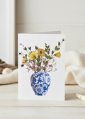 Blue Vase of Flowers Greeting Card