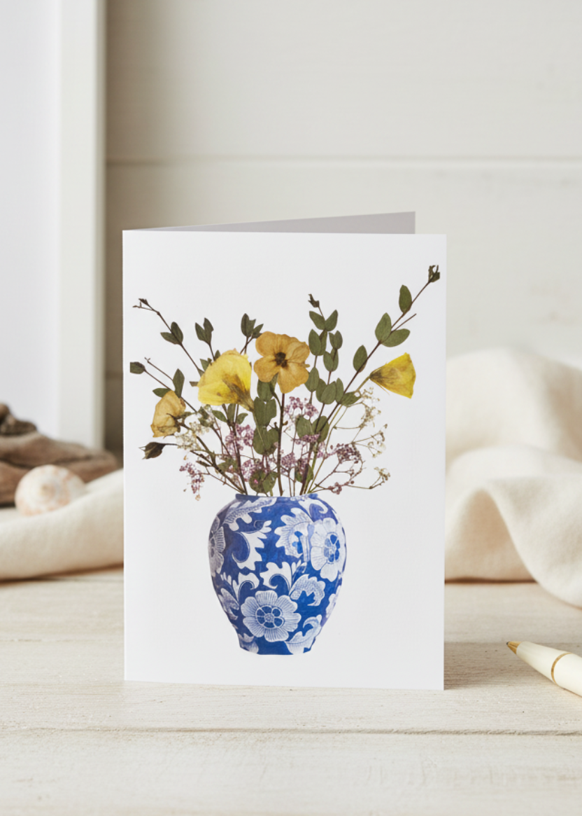 Blue Vase of Flowers Notecards