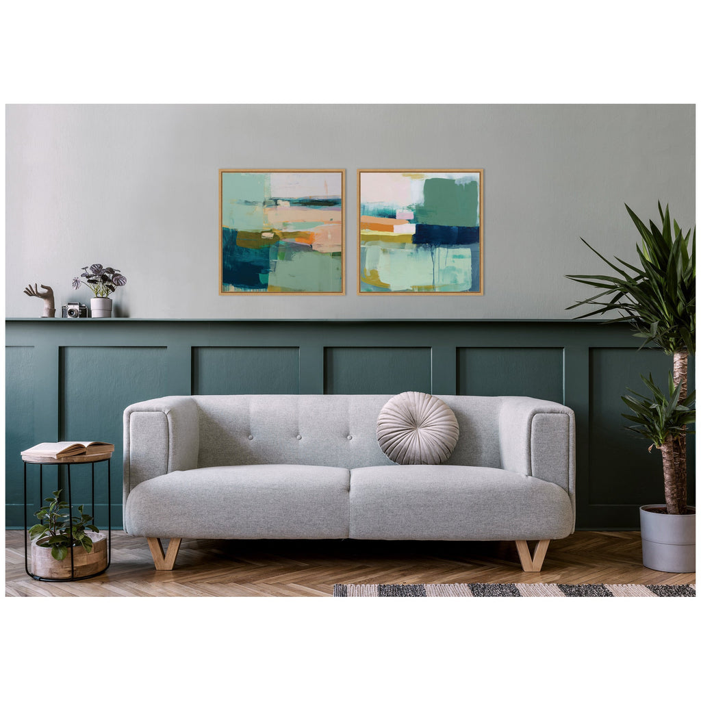 Color Block No. 1 & No. 2 2 Piece Framed Canvas Wall Art Set by Amy Lighthall