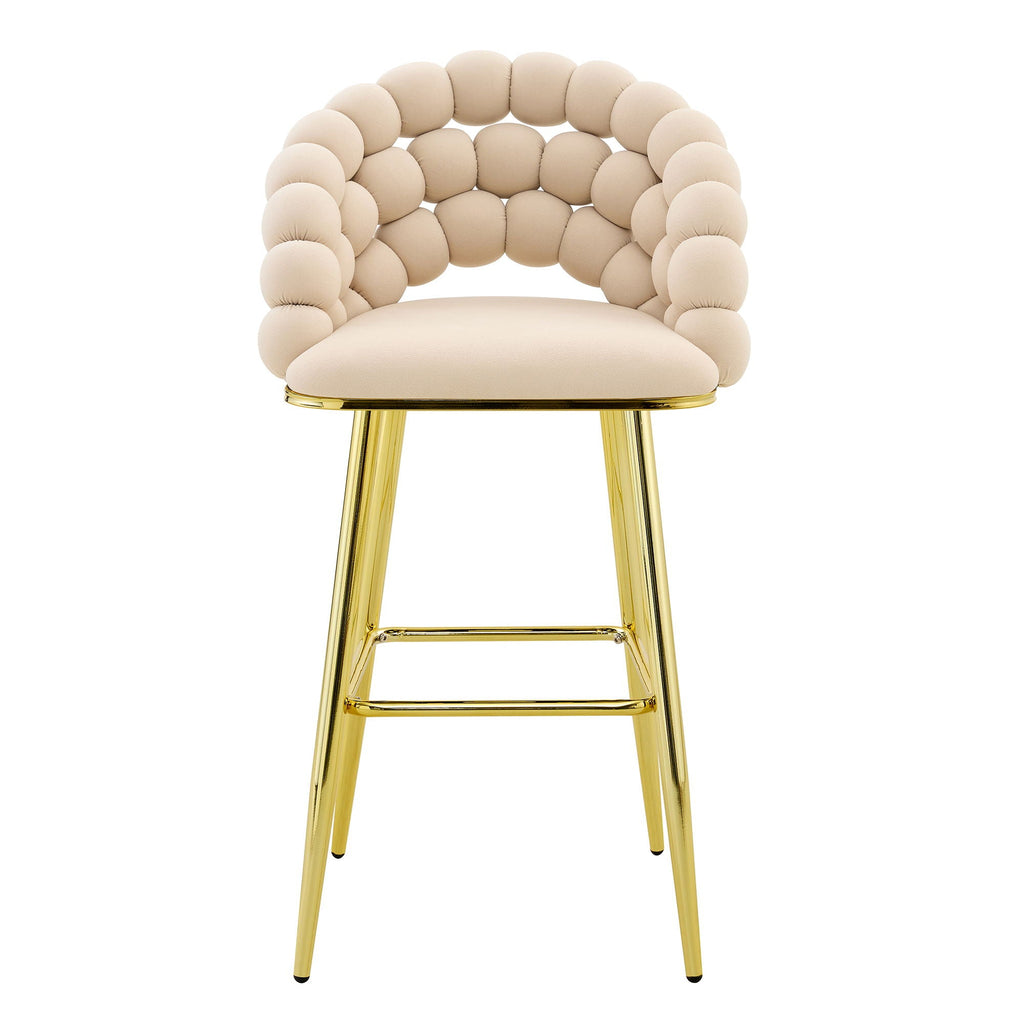 Bubble, Ball Chain Tufted Bar Chairs For Kitchen Island & Home Bar (Set of 2)