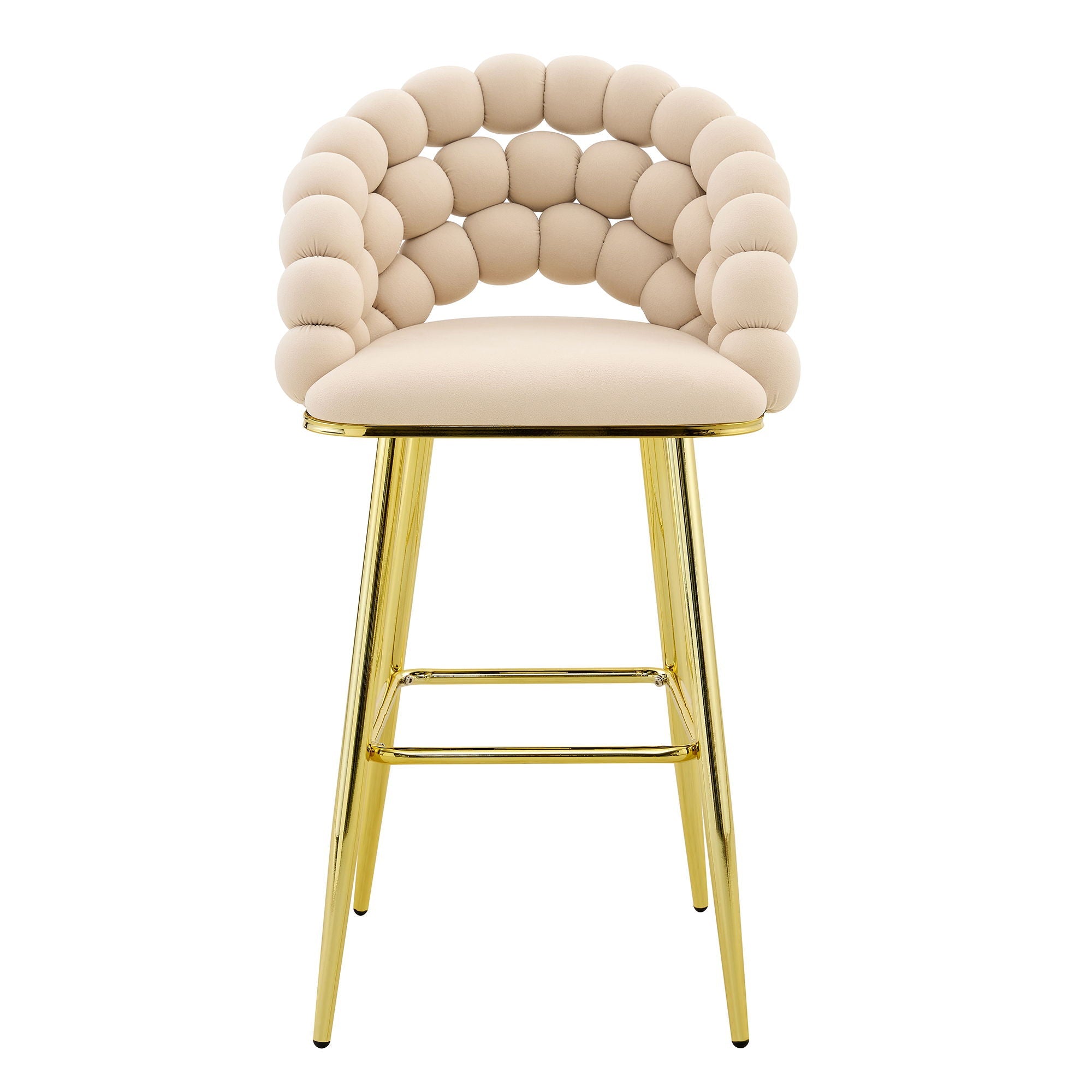 Bubble, Ball Chain Tufted Bar Chairs For Kitchen Island & Home Bar (Set of 2)