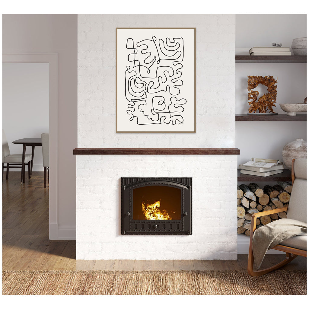 Connected Lines by Gabrielly Guedes Framed Canvas Wall Art Print