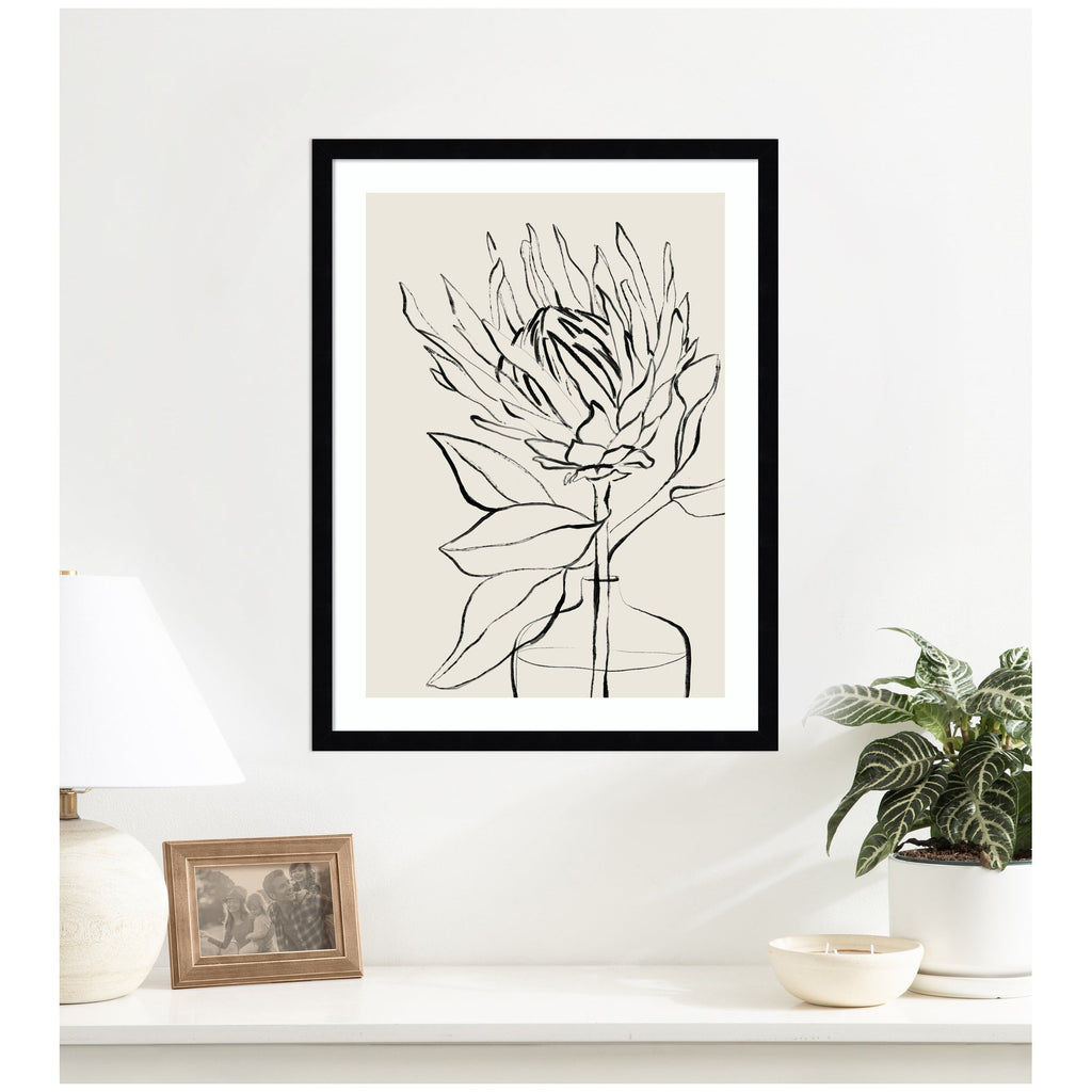 SB Protea Sketch No. 1 by Sara Berrenson Framed Wall Art Print