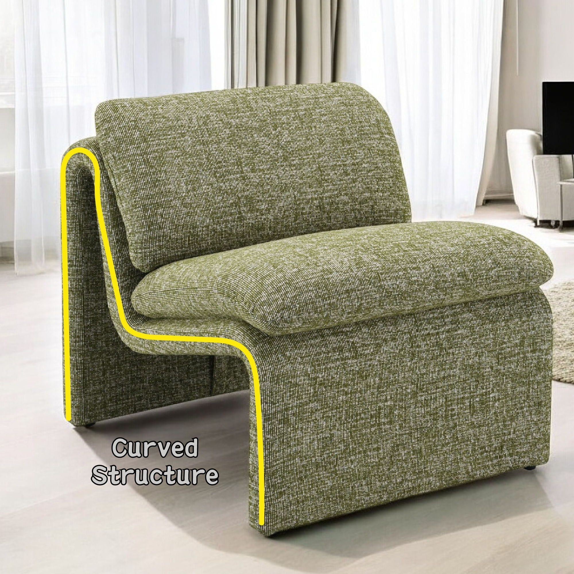 Jaeda Curved Sculptural Accent Chair