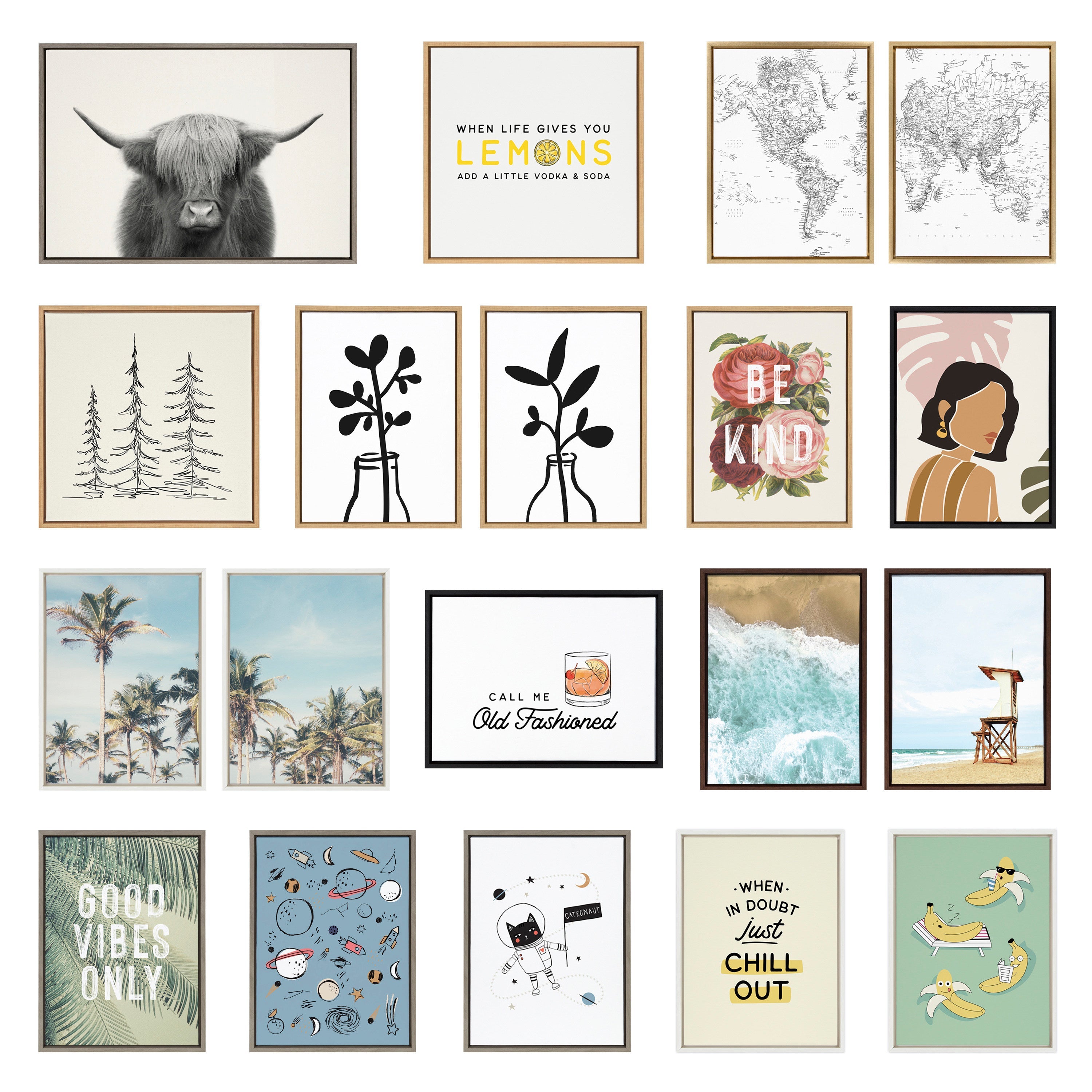 Sylvie Record Player Framed Canvas Set by Various Artists