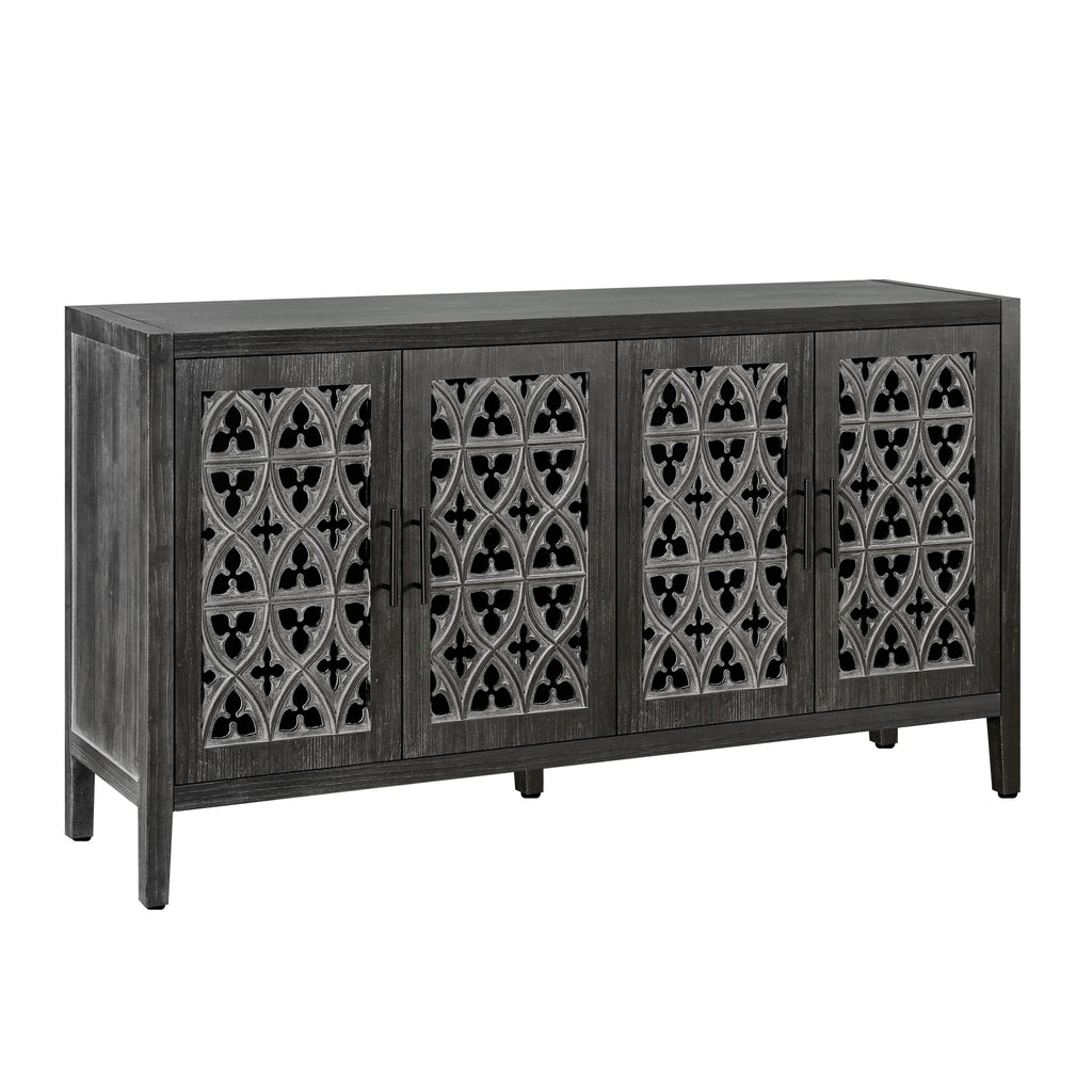 Hollow Four Door Antique Cabinet, American Country Style