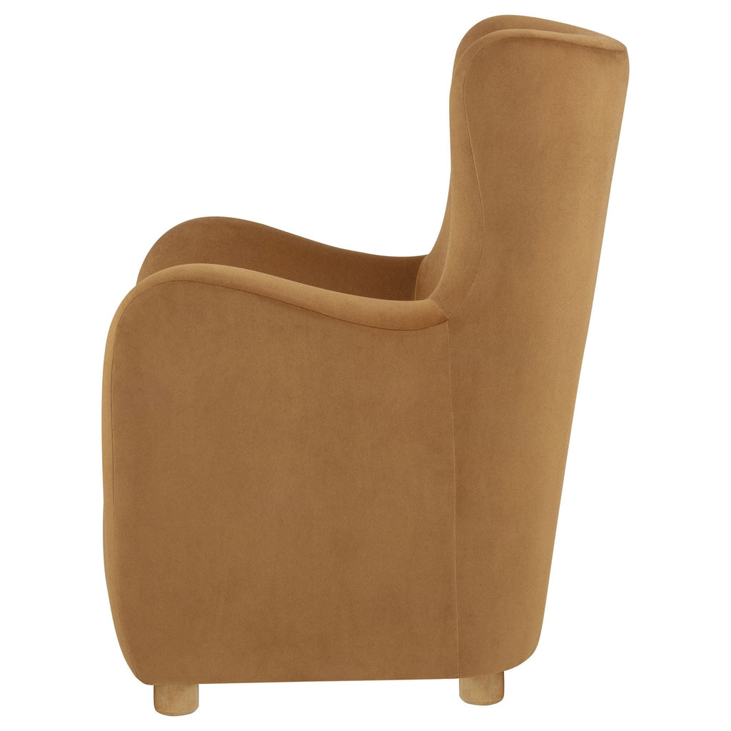 Thornton Sculptural Wingback Lounge Chair — Cognac